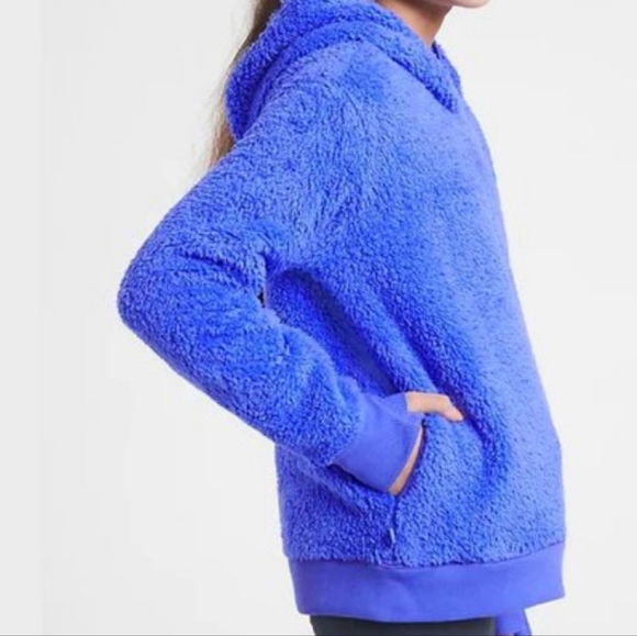 Athleta Girl Sherpa Hoodie, Blue - Picture 3 of 8